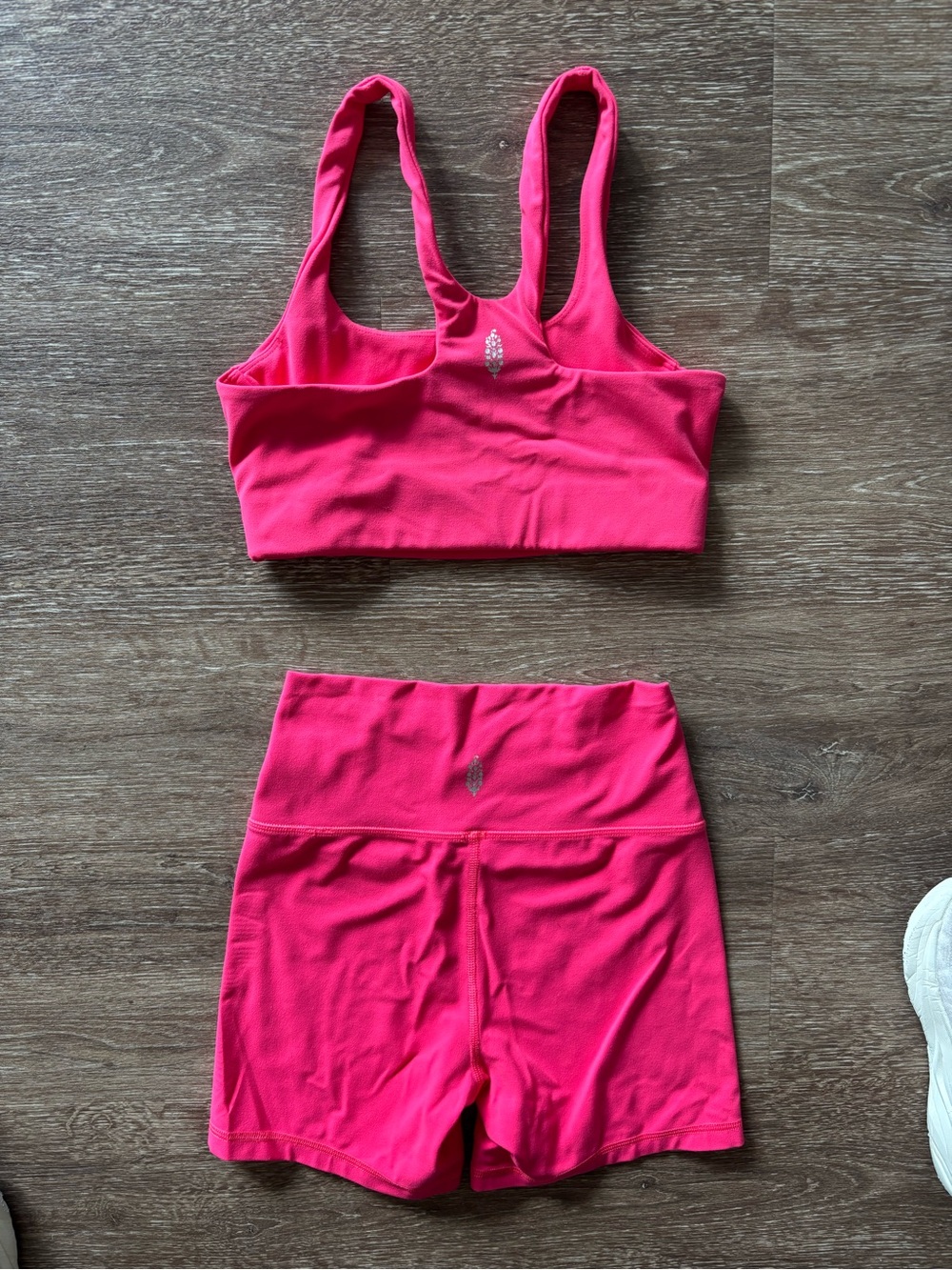 Free People Movement Hot Pink Workout Set | Sports Bra + Biker Shorts | XS